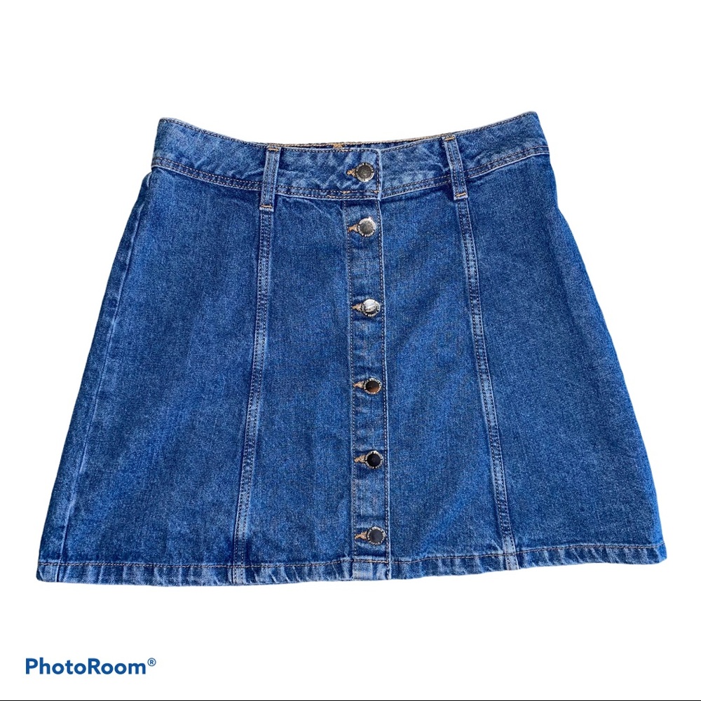 Denim Skirt - Button Down A-Line